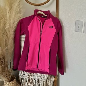 The north face women’s pink athletic jacket for biking for hiking. Size xs